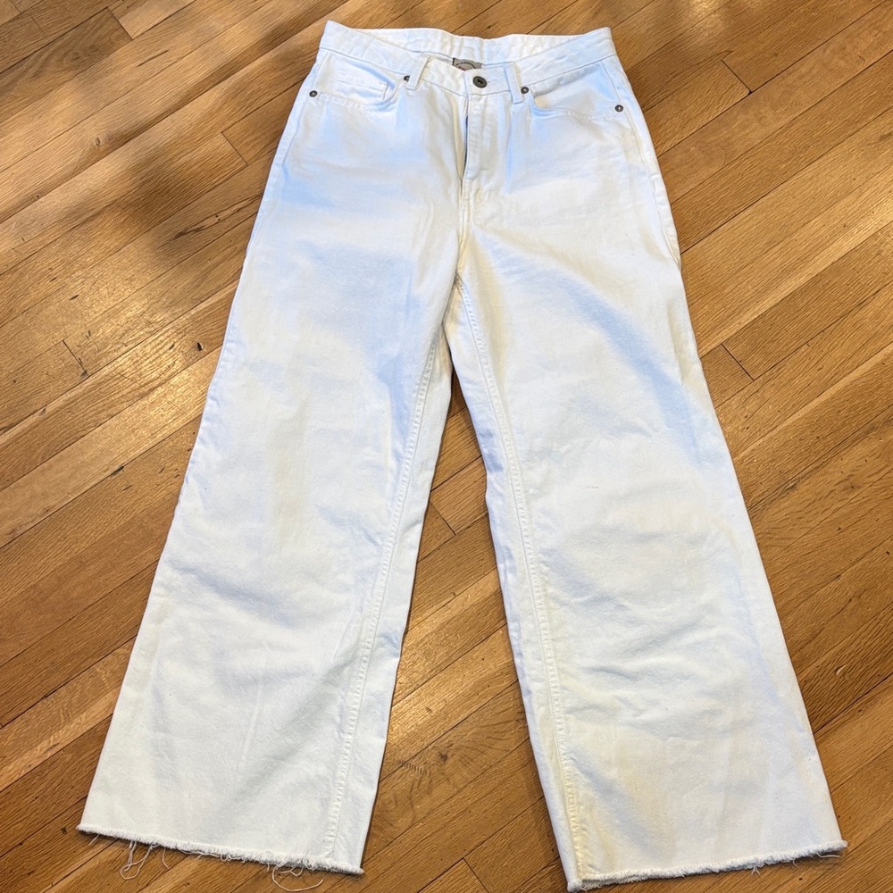 DIXIE Women's White Wide-Leg High-Rise Jeans